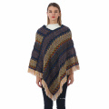 Wintermantel Frauen Weiche Strickmuster Quaste Strickjacke Capes Schal Mantel Ponchos National Wind Pullover Schal Elegantes Cape Poncho